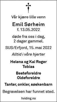Emil Sørheim, død 15.05.2022
