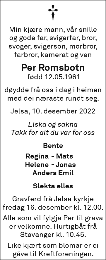 Per Romsbotn, død 10.12.2022