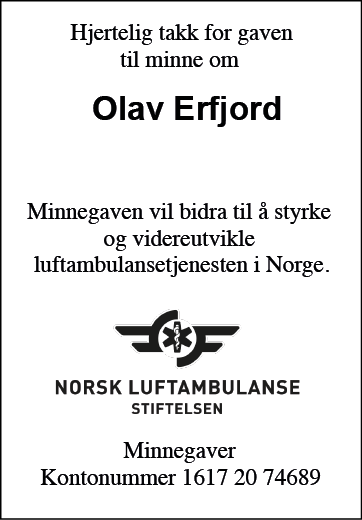 Takk Olav Erfjord