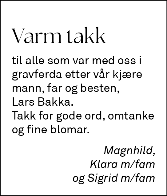 Takk Lars Bakka 2