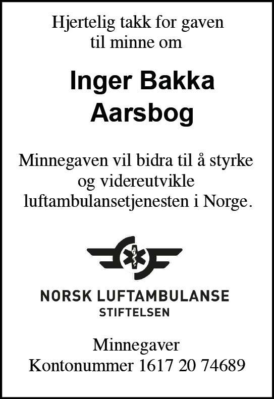 Inger Bakka Aarsbog SNL