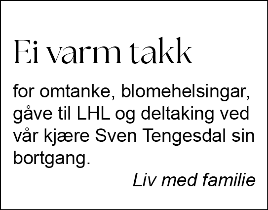Takk Sven Tengesdal